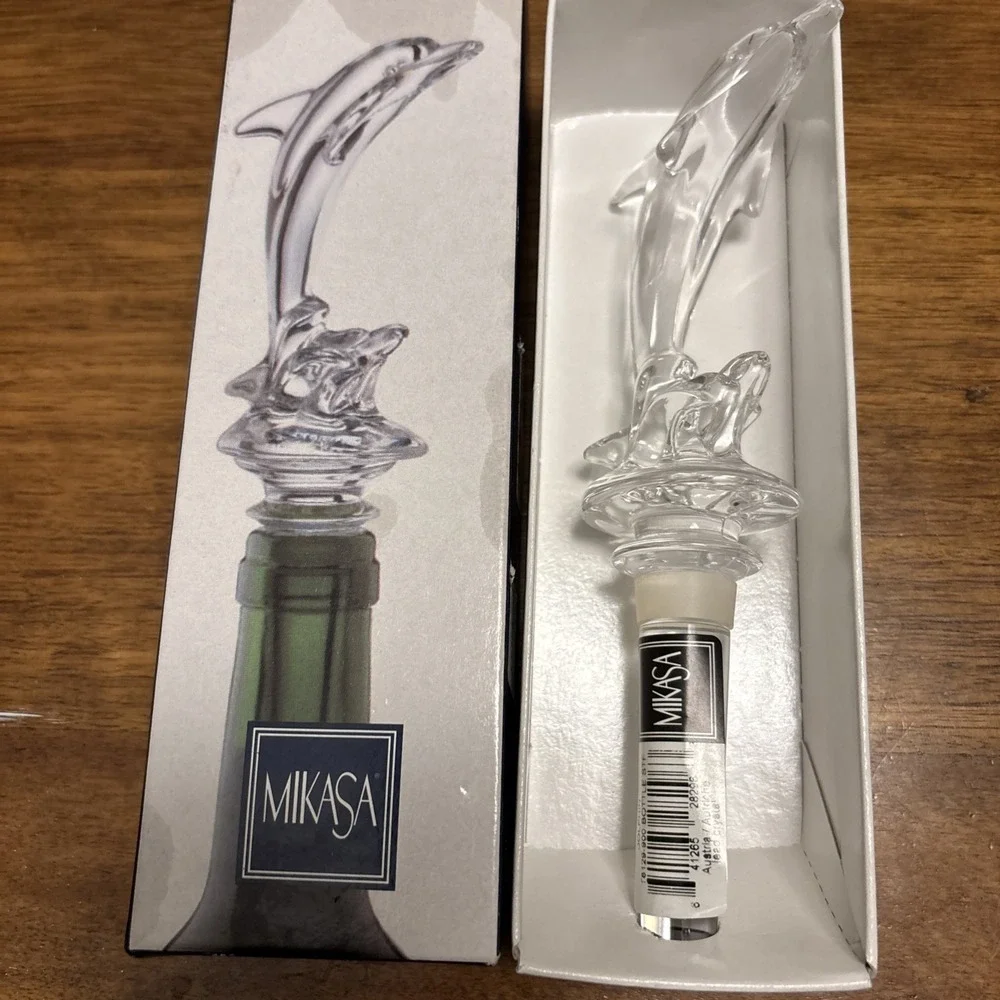 Mikasa Crystal‎ Dolphin Bottle Stopper - NIB W/tags 7